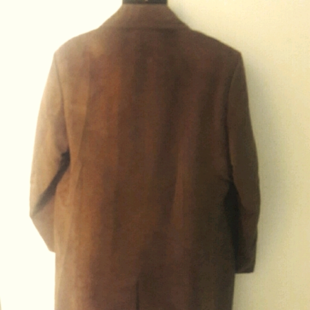 CHOCOLATE Faux-Suede, Double-Breasted Trench Coat, 46L - Picture 8 of 9